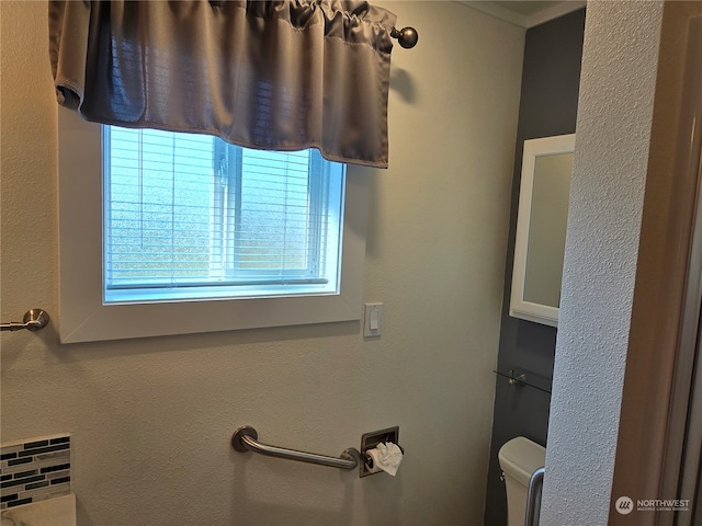 bathroom featuring toilet and plenty of natural light