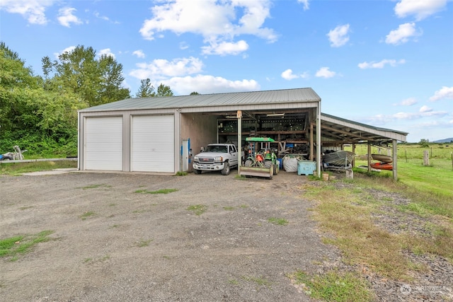 garage featuring a detached garage