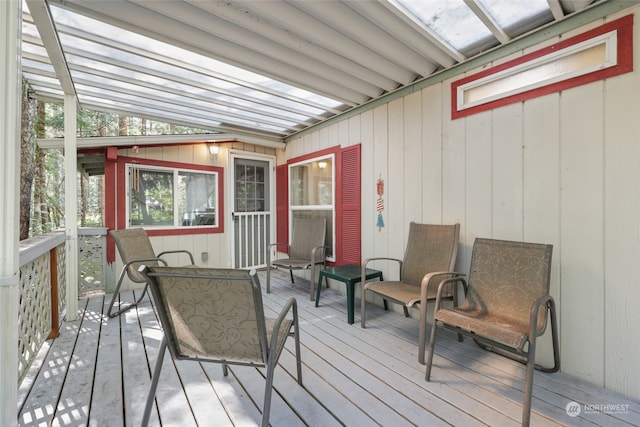 deck featuring a pergola