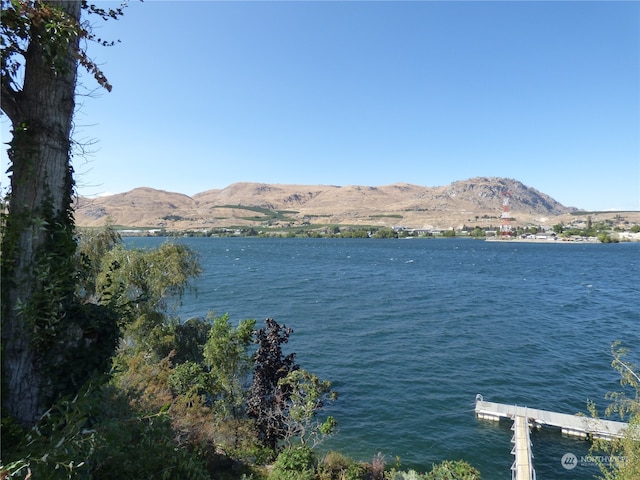 property view of water featuring a mountain view