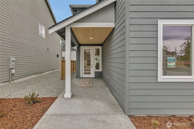 doorway to property featuring a patio area