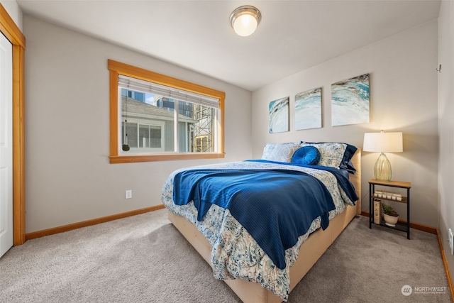 bedroom featuring carpet