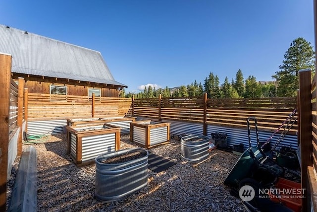 view of yard with fence