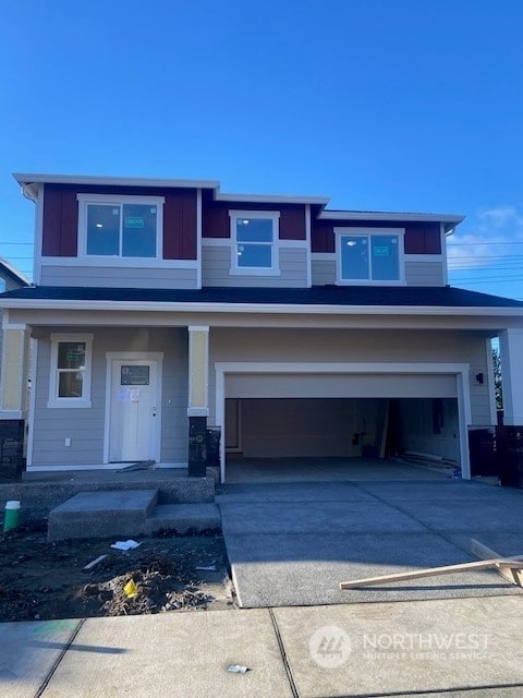 view of front facade featuring a garage