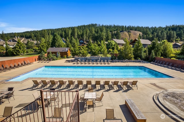 view of pool featuring a patio area