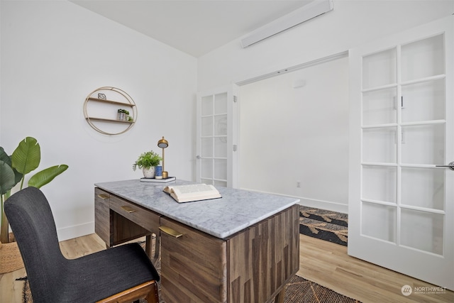 office area featuring hardwood / wood-style flooring