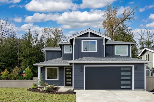 view of front facade with a garage