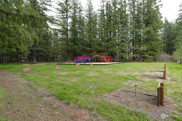 view of yard featuring a playground