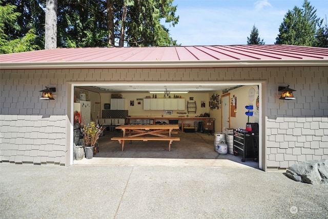 view of garage