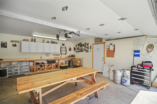 interior space featuring a garage door opener