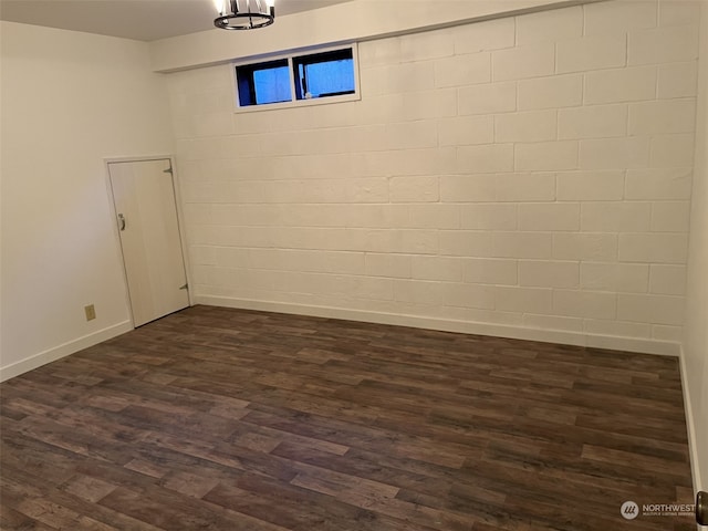 interior space with dark wood-type flooring