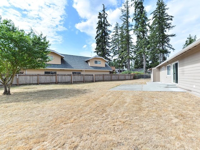 view of yard featuring a patio area