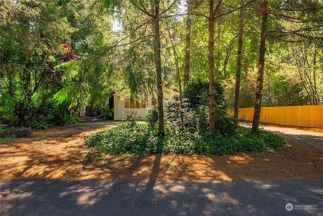 view of yard featuring fence