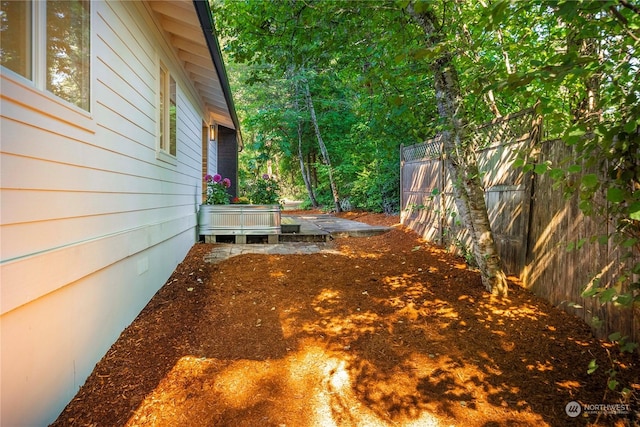 view of yard with fence