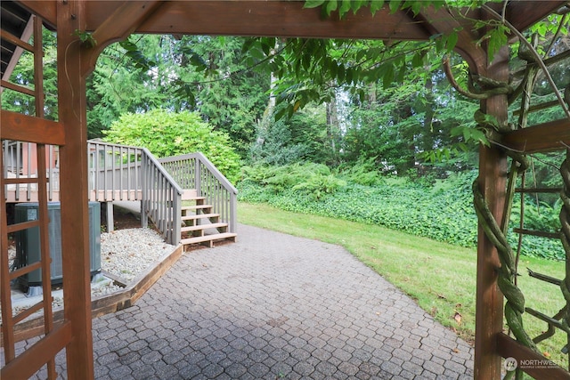 view of patio / terrace featuring central AC