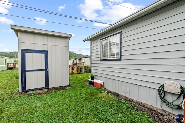 view of shed