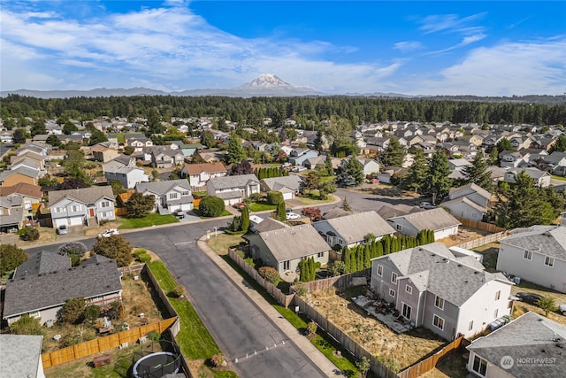 drone / aerial view with a mountain view