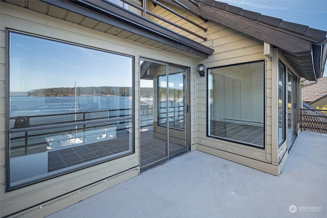 balcony with a water view