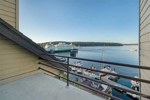 balcony with a water view