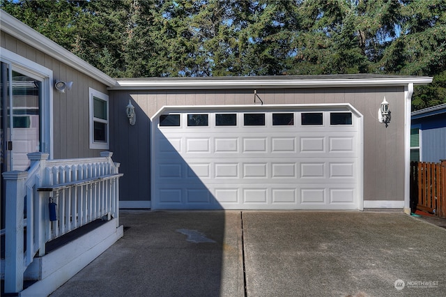 view of garage