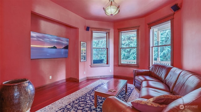 living room featuring hardwood / wood-style floors