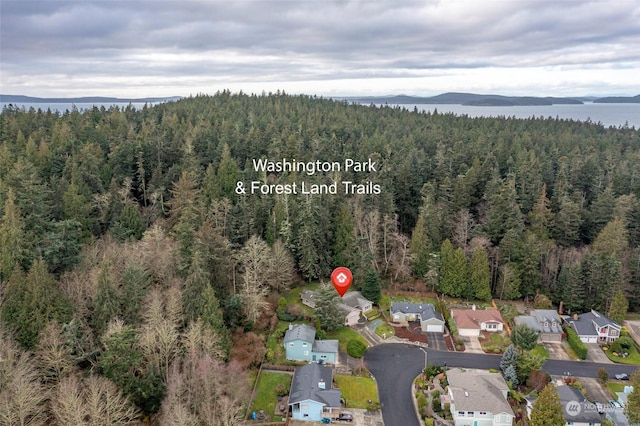 birds eye view of property featuring a mountain view