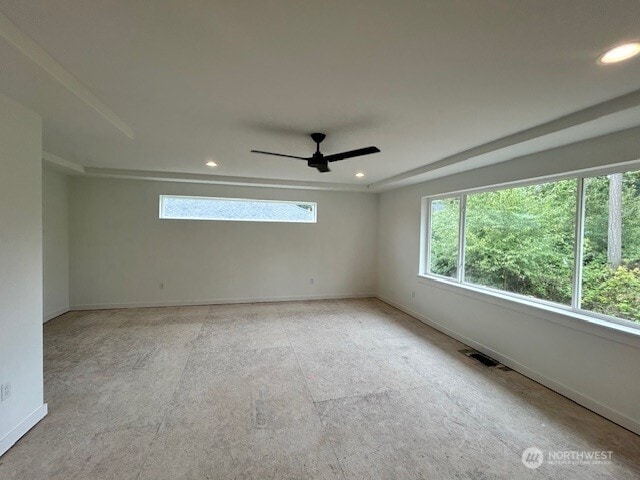 16220 76th Avenue Ct E, Puyallup, WA 98375 - carpeted empty room with baseboards, a ceiling fan, and recessed lighting