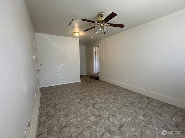 unfurnished room featuring ceiling fan