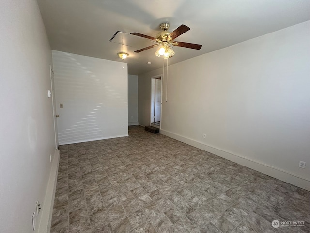 empty room featuring ceiling fan