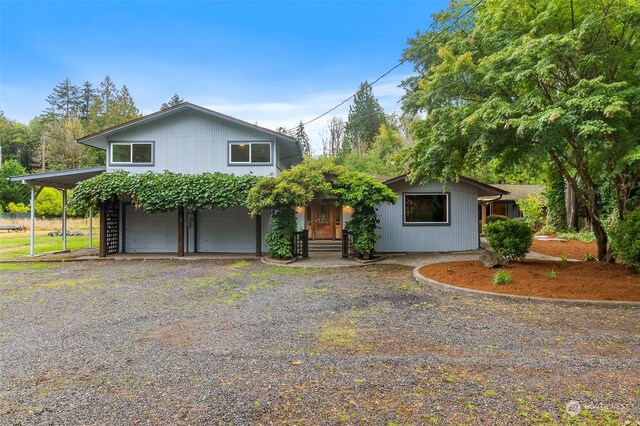 view of front of home with a garage