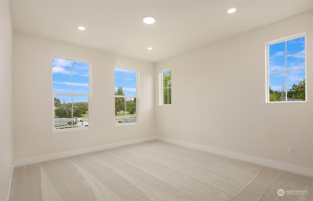 empty room with light carpet and plenty of natural light