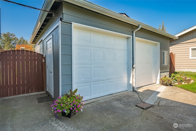 view of garage