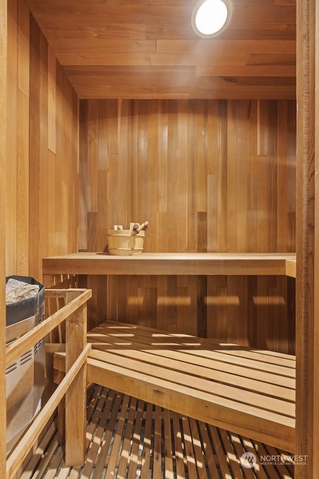 view of sauna