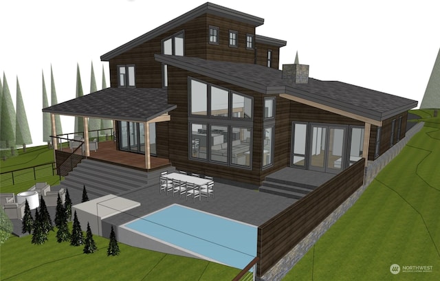 14 Farmhouse Way, Cle Elum, WA 98922 - rear view of house featuring a shingled roof and a yard