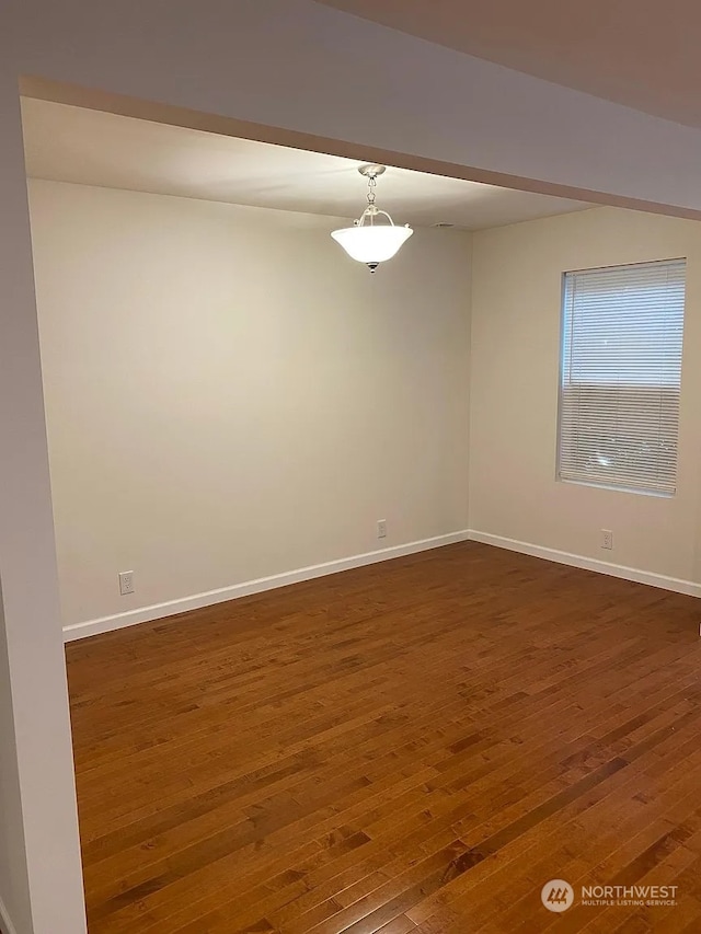 unfurnished room featuring dark wood-type flooring