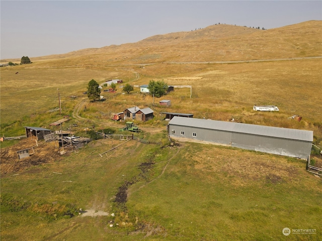 aerial view with a rural view and a mountain view