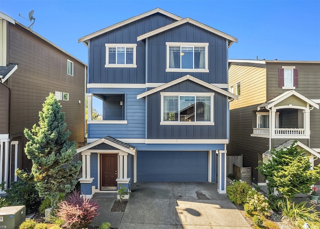 view of front of house with a garage