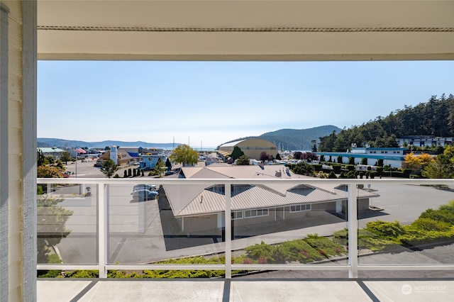 exterior space with a mountain view