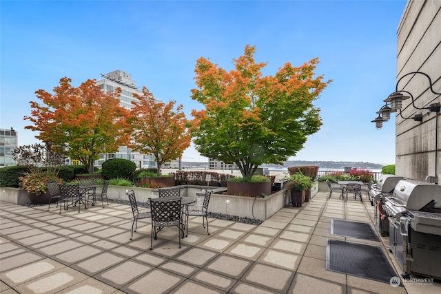 view of patio featuring area for grilling