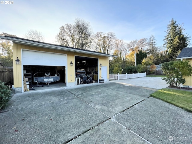 view of garage