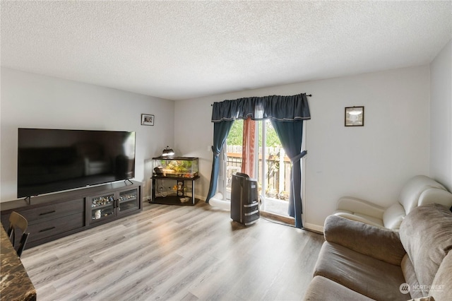 116 173rd St S, Spanaway, WA 98387 - living room featuring wood finished floors, baseboards, and a textured ceiling