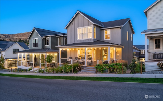 modern inspired farmhouse featuring a porch