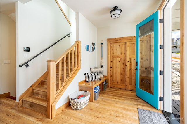 entryway featuring light hardwood / wood-style floors