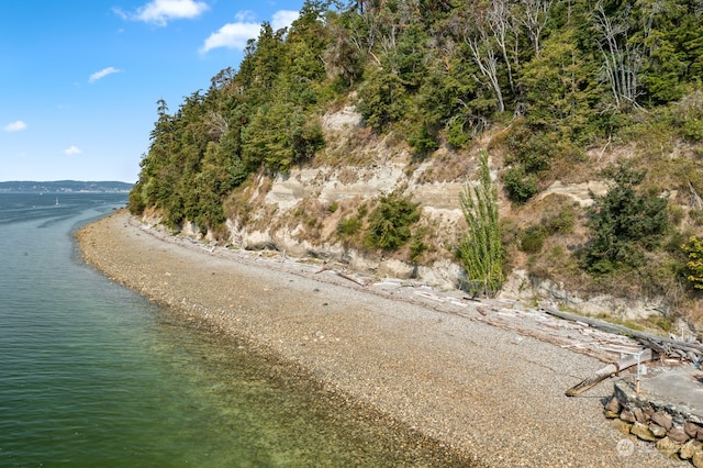 exterior space featuring a water view