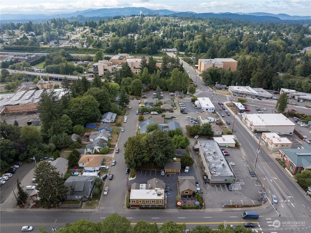 aerial view featuring a mountain view