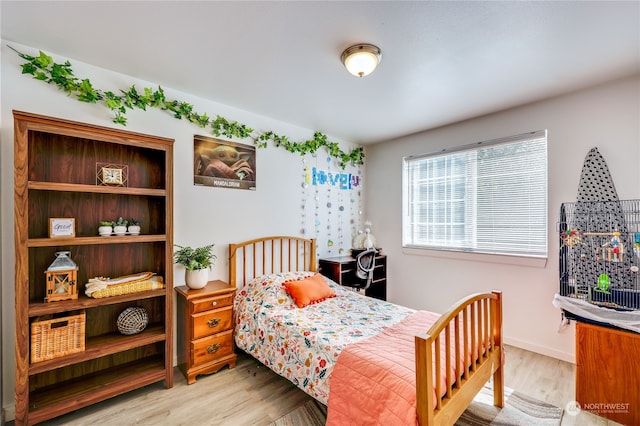 bedroom featuring light hardwood / wood-style flooring