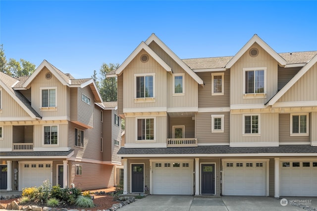 view of front of home with a garage