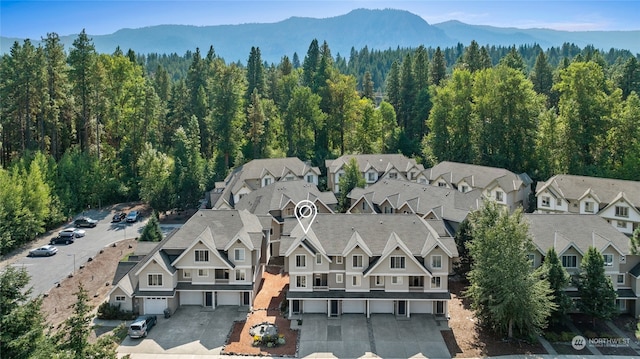 bird's eye view featuring a mountain view