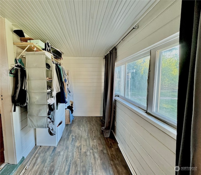 walk in closet featuring hardwood / wood-style flooring