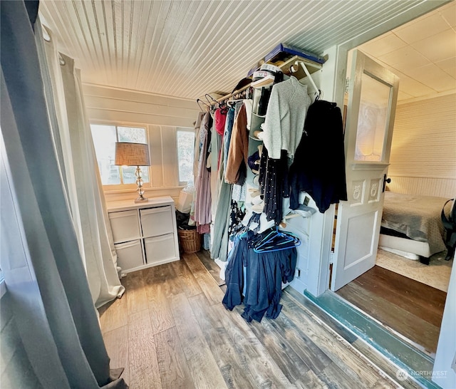 walk in closet featuring light wood-type flooring